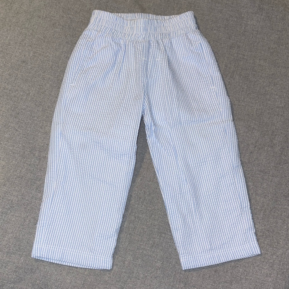 The Beaufort Bonnet Company Sheffield Blue Seersucker Size 18-24 months